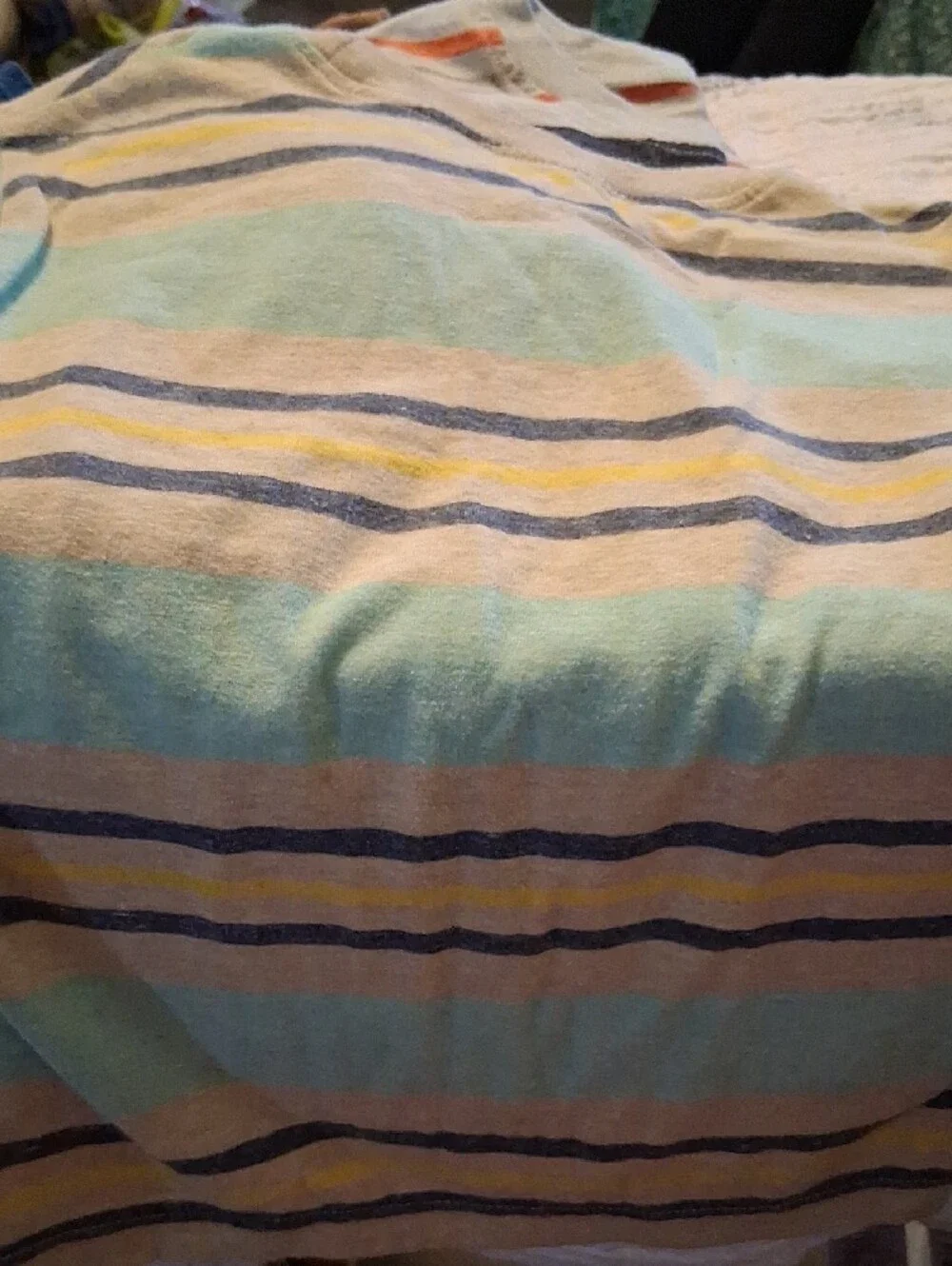 jumping beans Blue Heather & Multicolor Stripe Short-Sleeve Tee Set